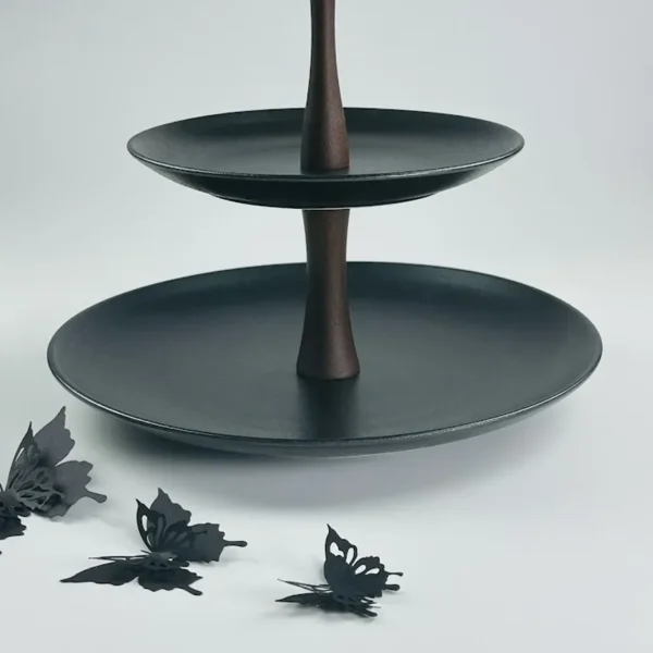 235-052 Двухъярусная этажерка 19/27см BLACKWOOD в под.уп.(х12)Фарфор